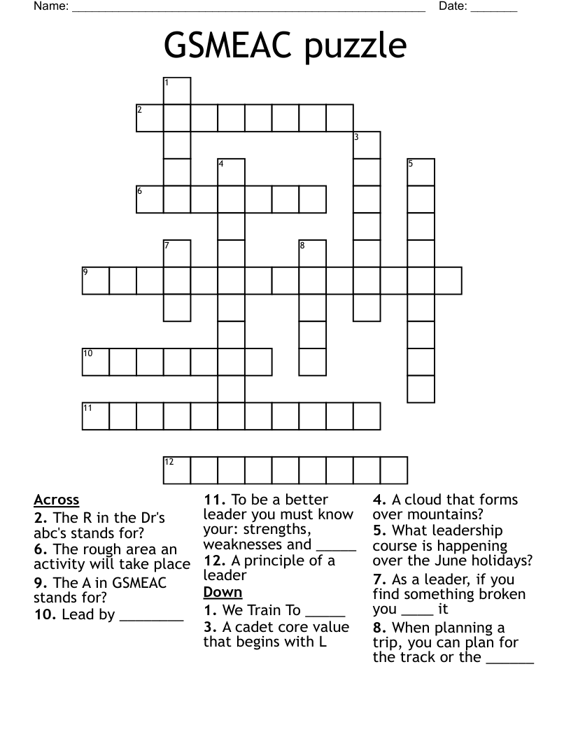 GSMEAC puzzle  Crossword