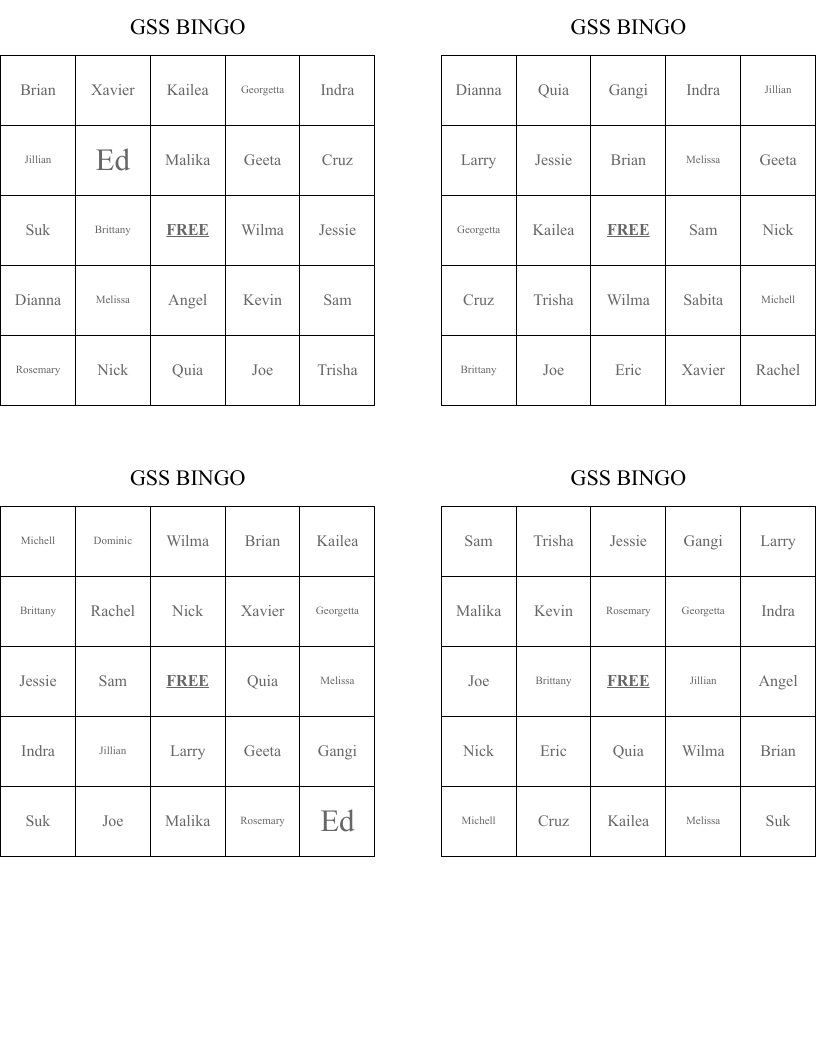 GSS BINGO
