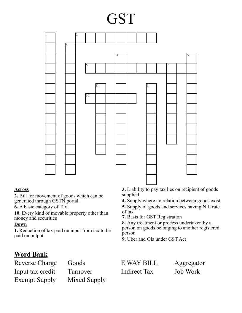 GST Crossword