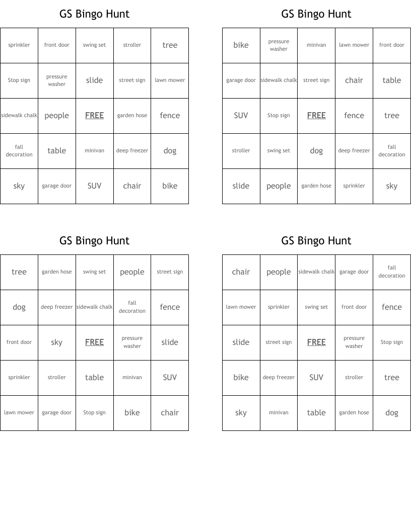 GS Bingo Hunt