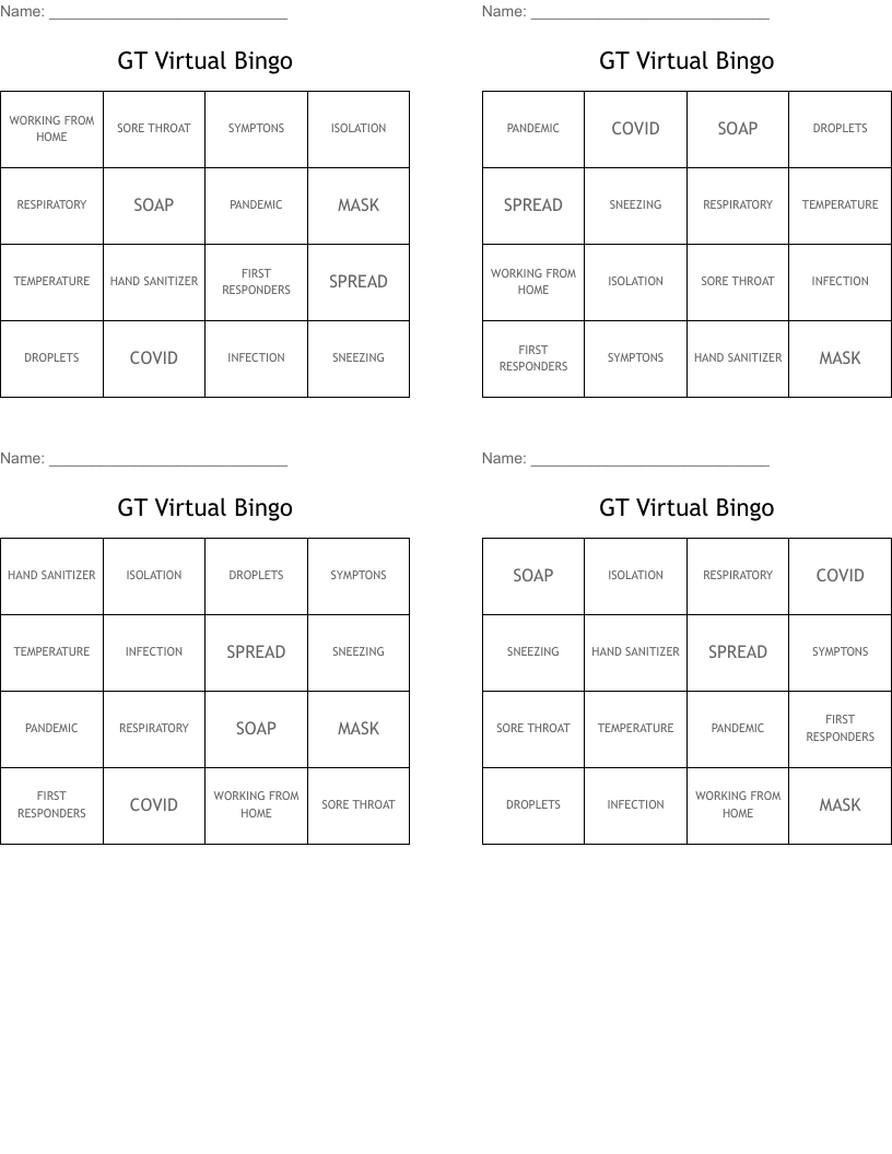 GT Virtual Bingo
