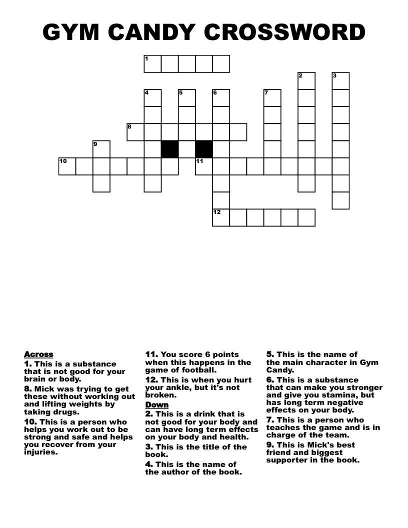 GYM CANDY CROSSWORD