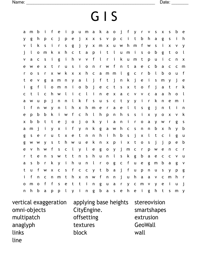 G I S Word Search