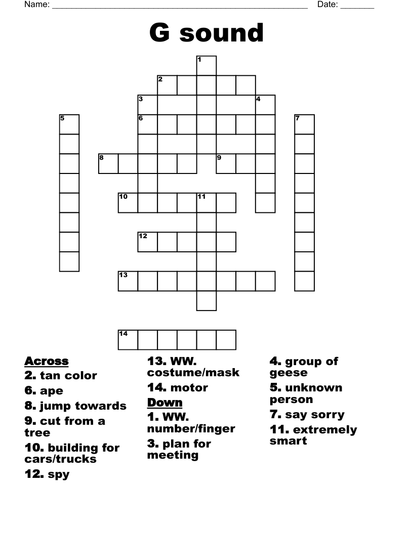 G sound Crossword