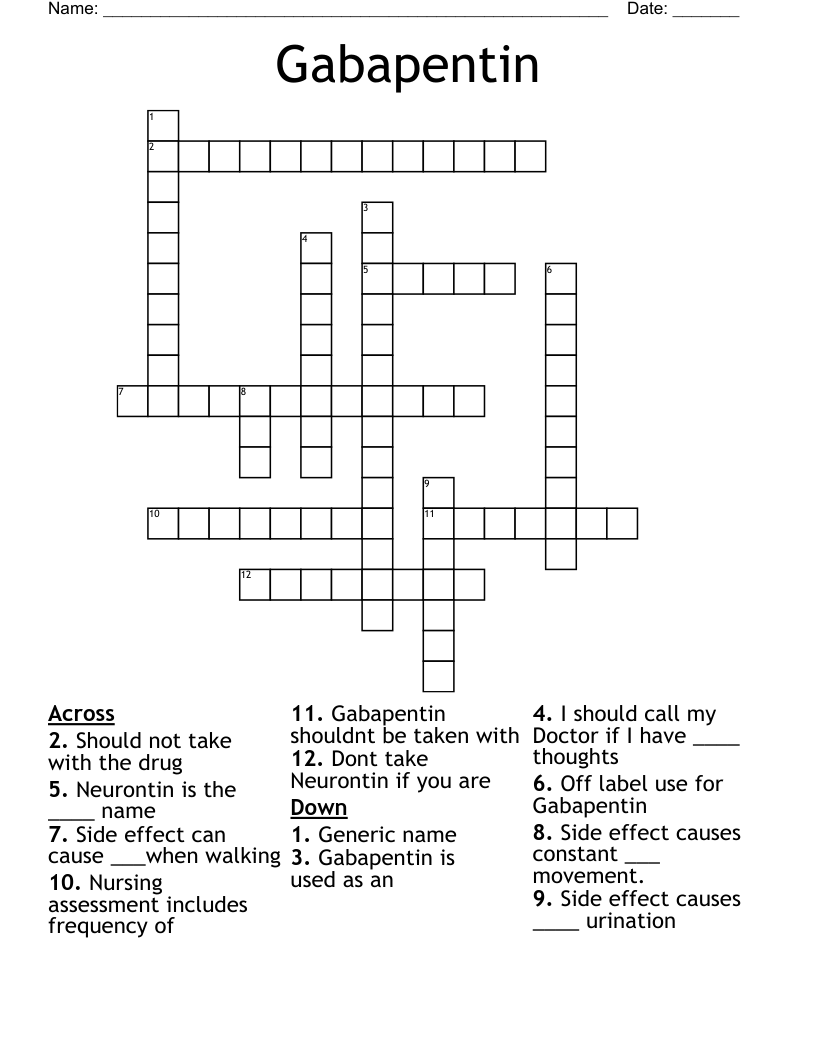 Gabapentin  Crossword