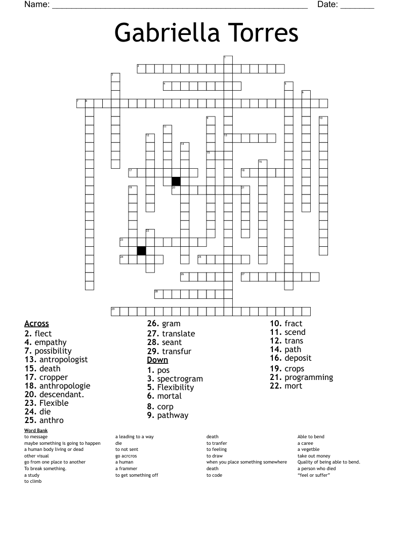 Gabriella Torres Crossword