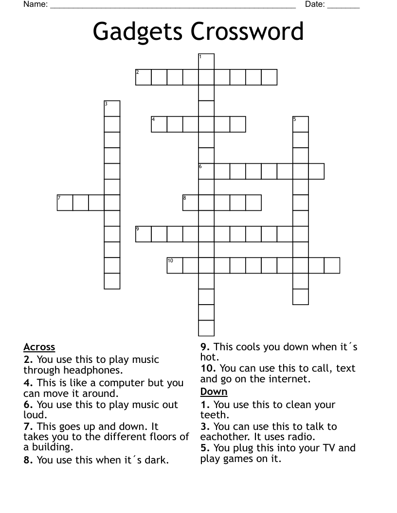 Gadgets Crossword 