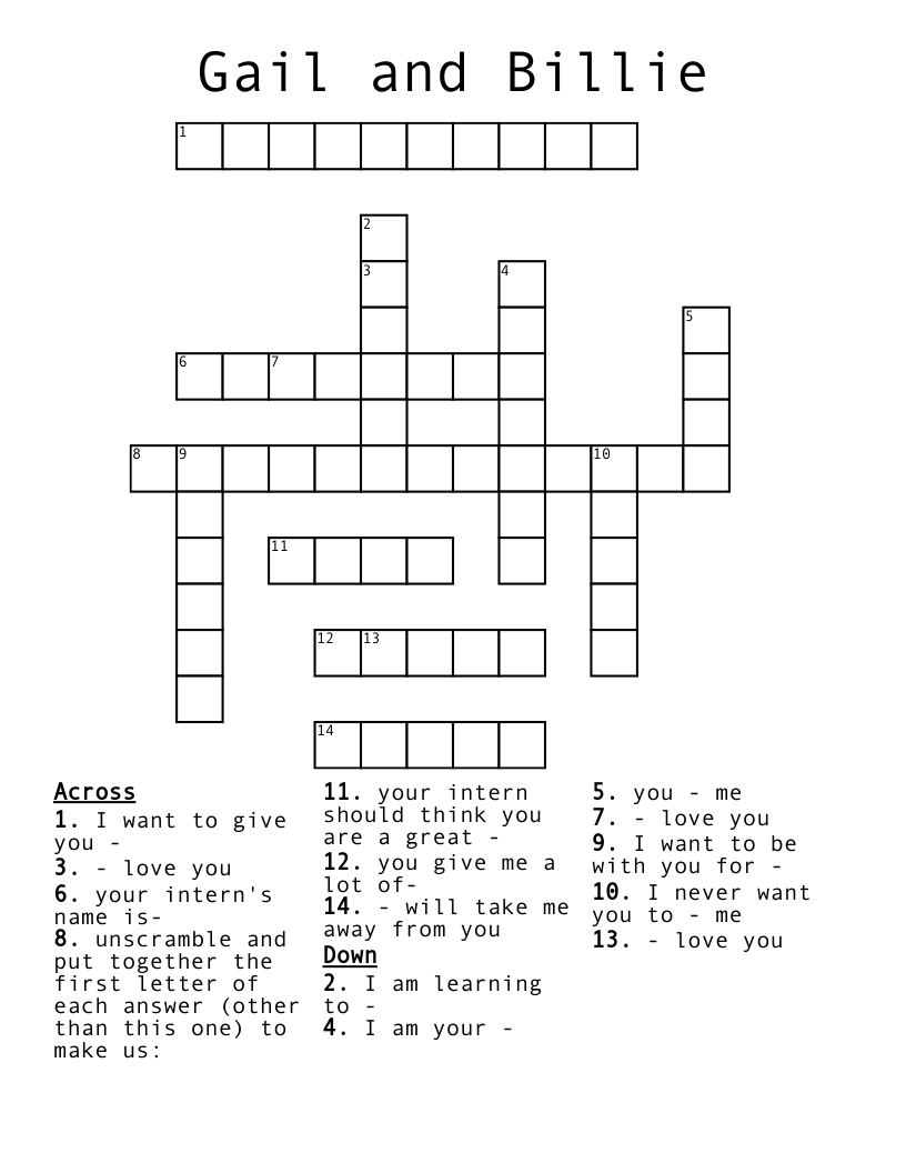 Gail and Billie Crossword