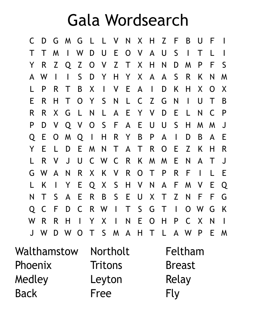 Gala Wordsearch