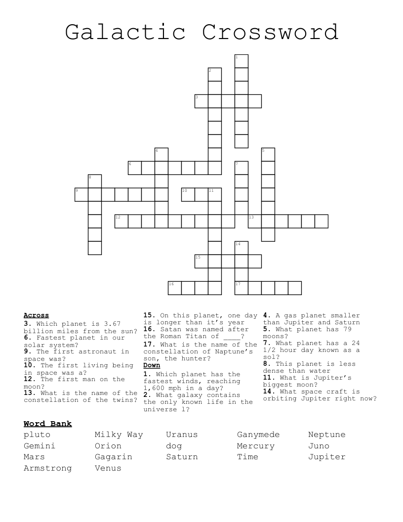 Galactic Crossword