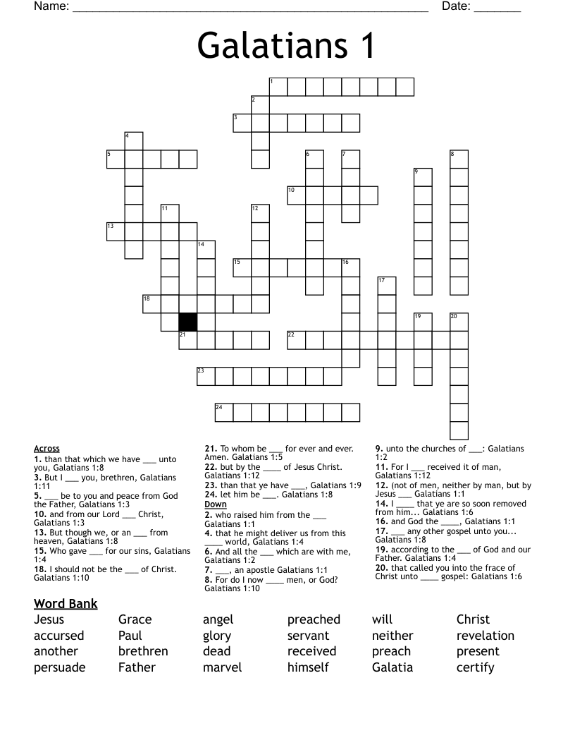 Galatians 1 Crossword