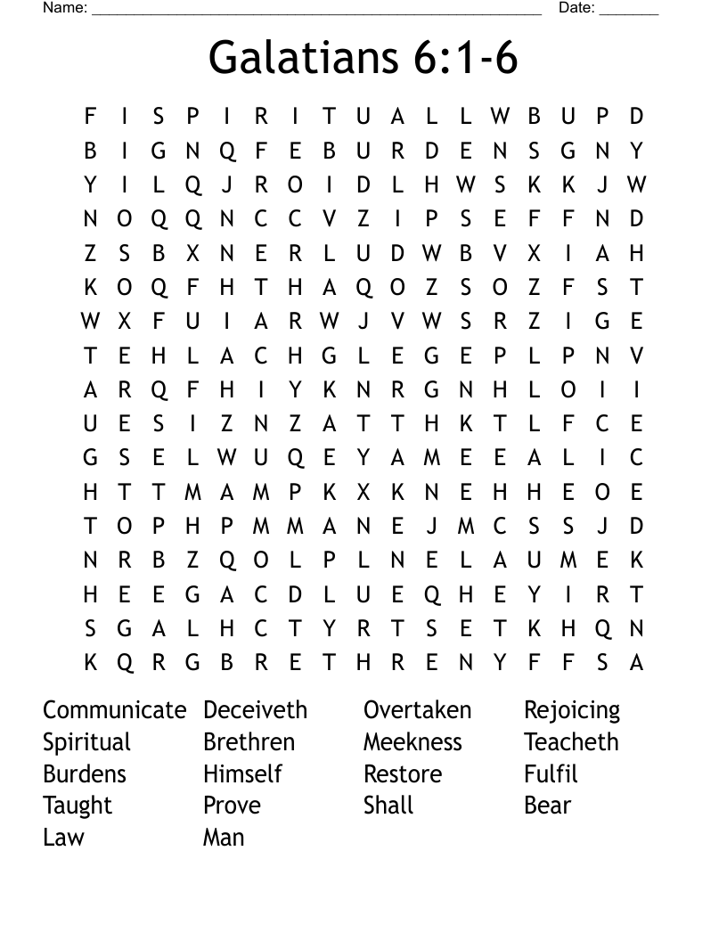 Galatians 6:1-6  Word Search