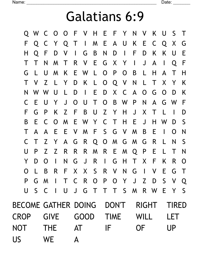 Galatians 6:9 Word Search