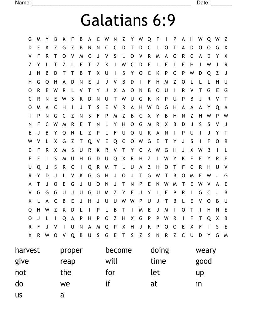 Galatians 6:9 Word Search