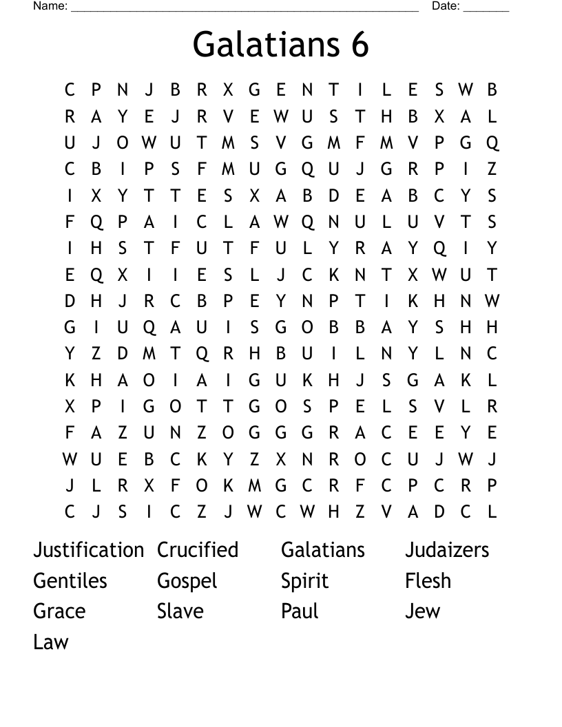 Galatians 6 Word Search