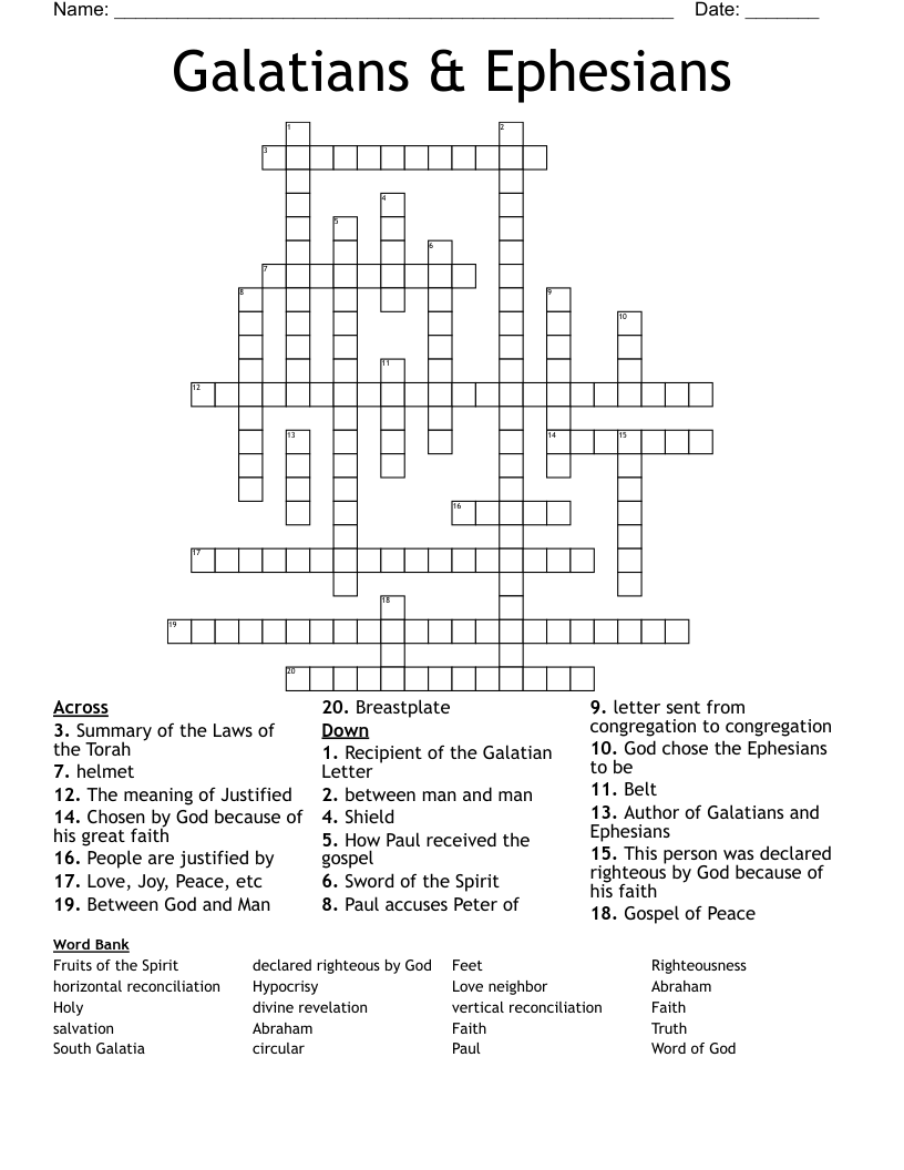 Galatians & Ephesians Crossword