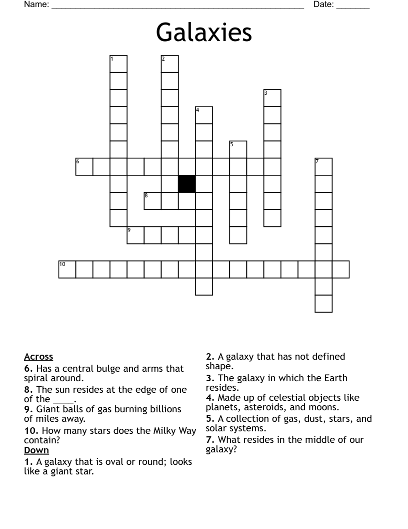 Galaxies Crossword