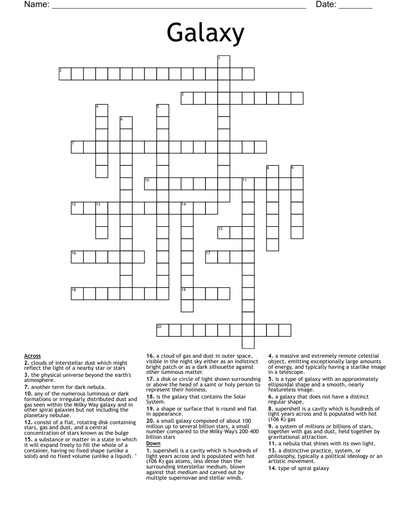 Galaxy Crossword