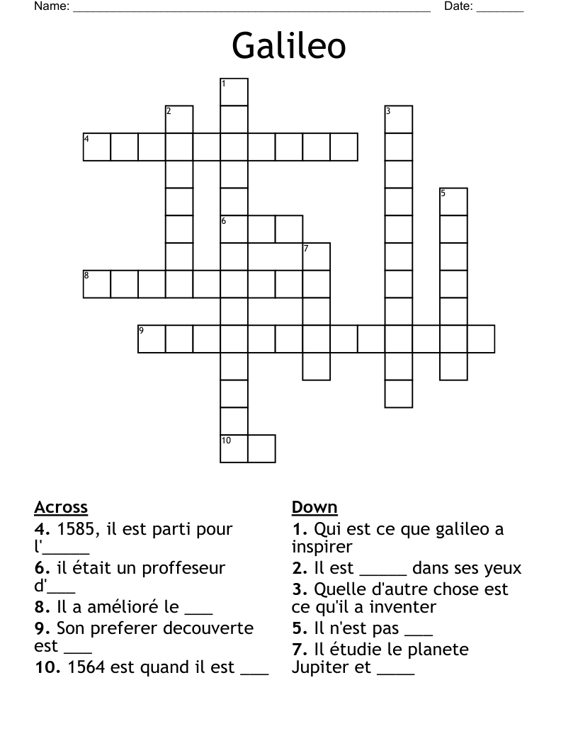 Galileo Crossword