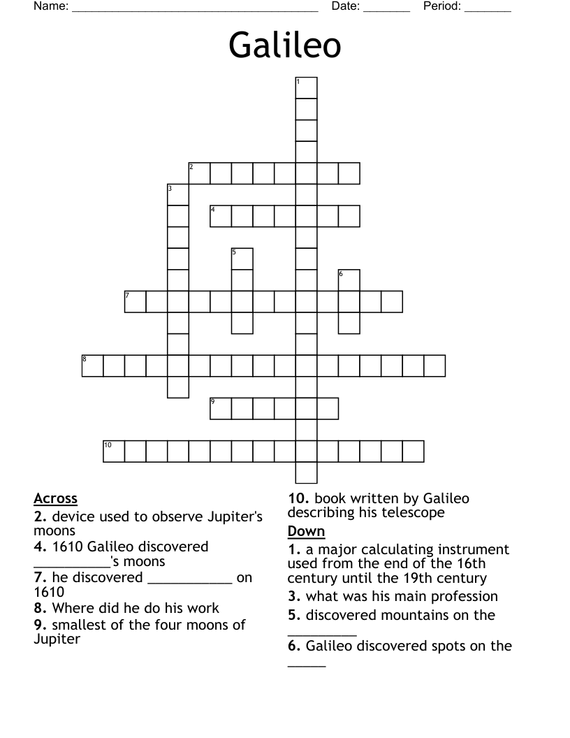Galileo Crossword
