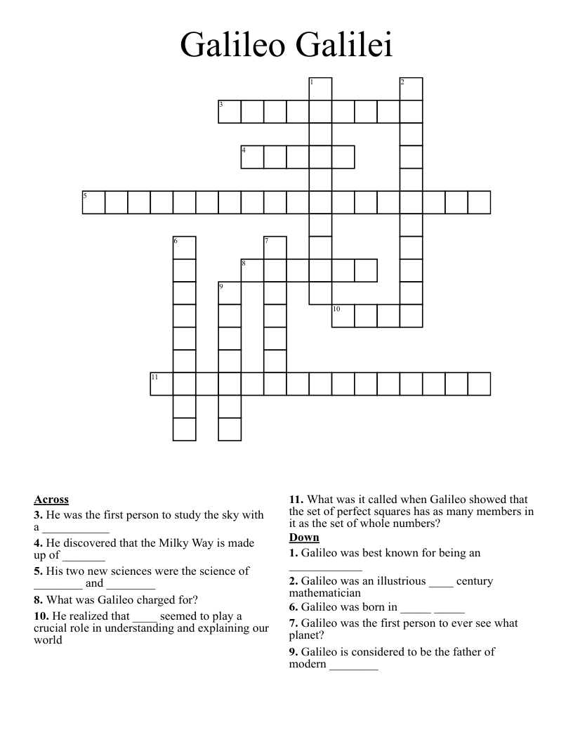 Galileo Galilei Crossword