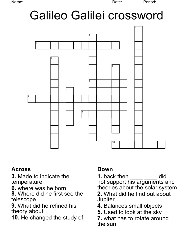 Galileo Galilei crossword