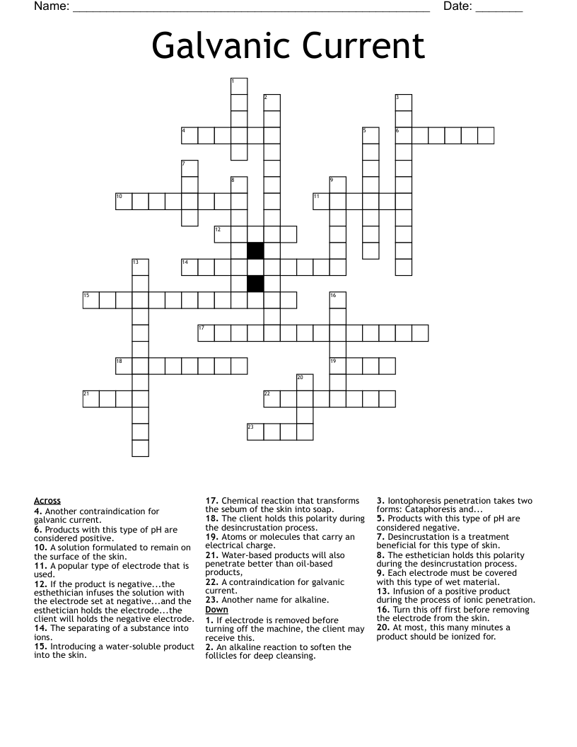 Galvanic Current Crossword