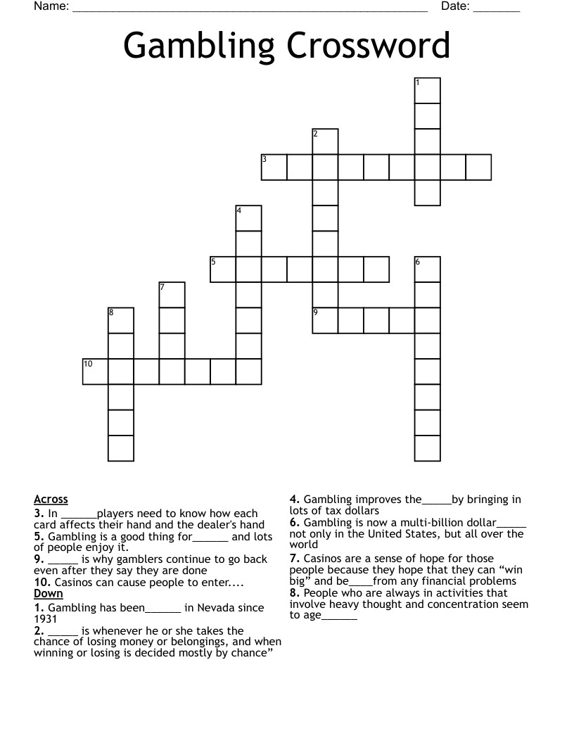 Gambling  Crossword