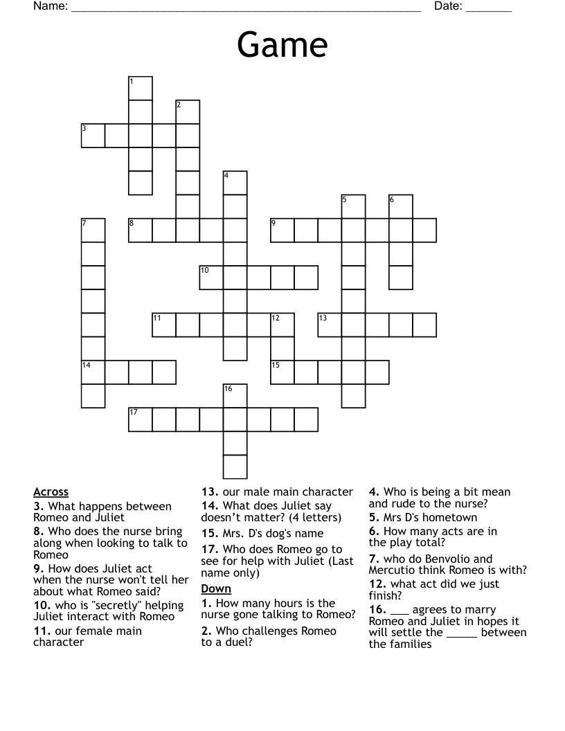 Game Crossword
