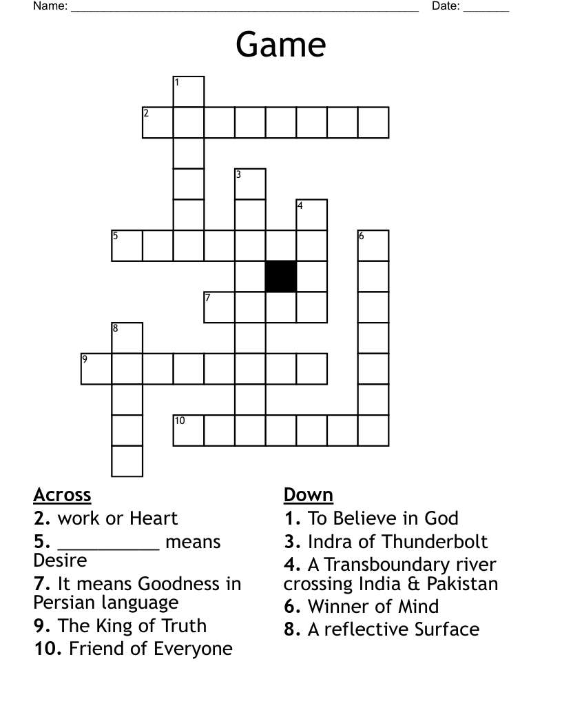 Game Crossword