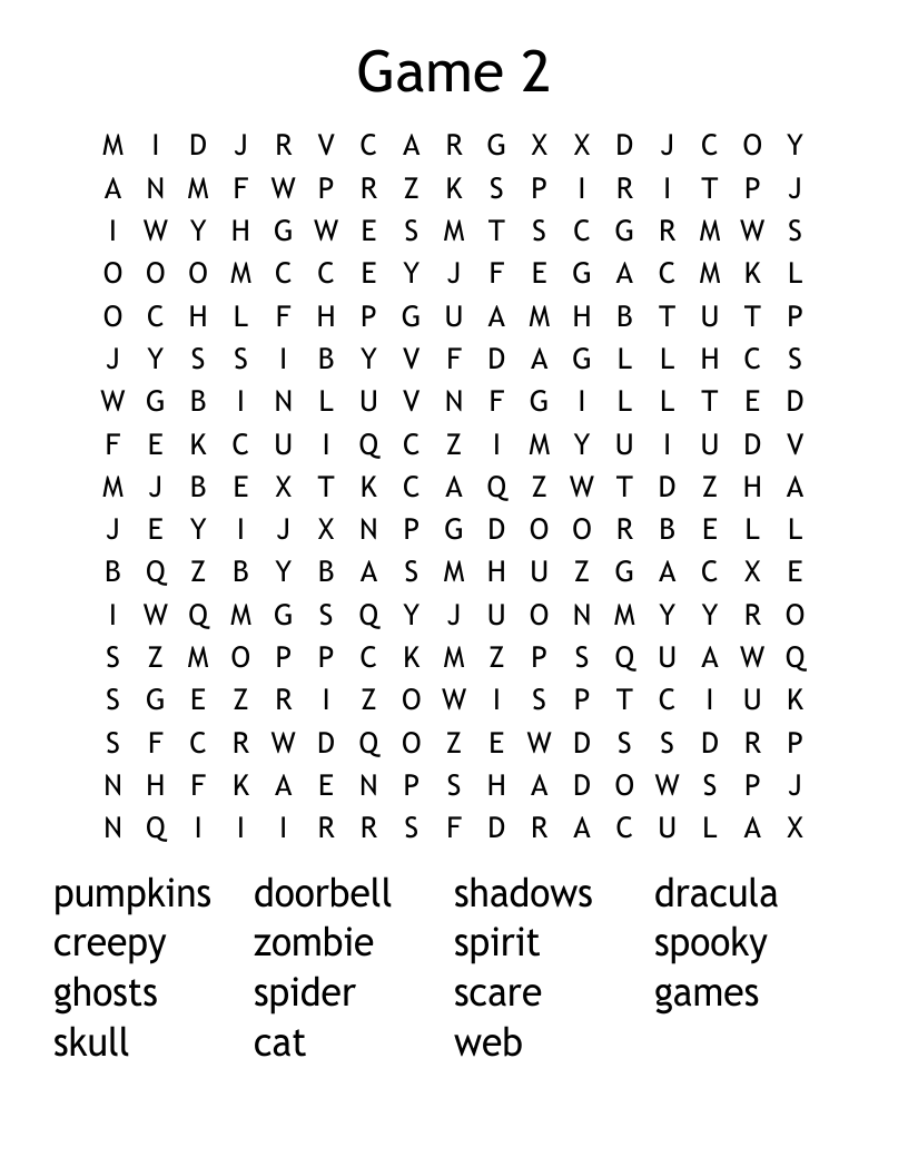 Game 2 Word Search