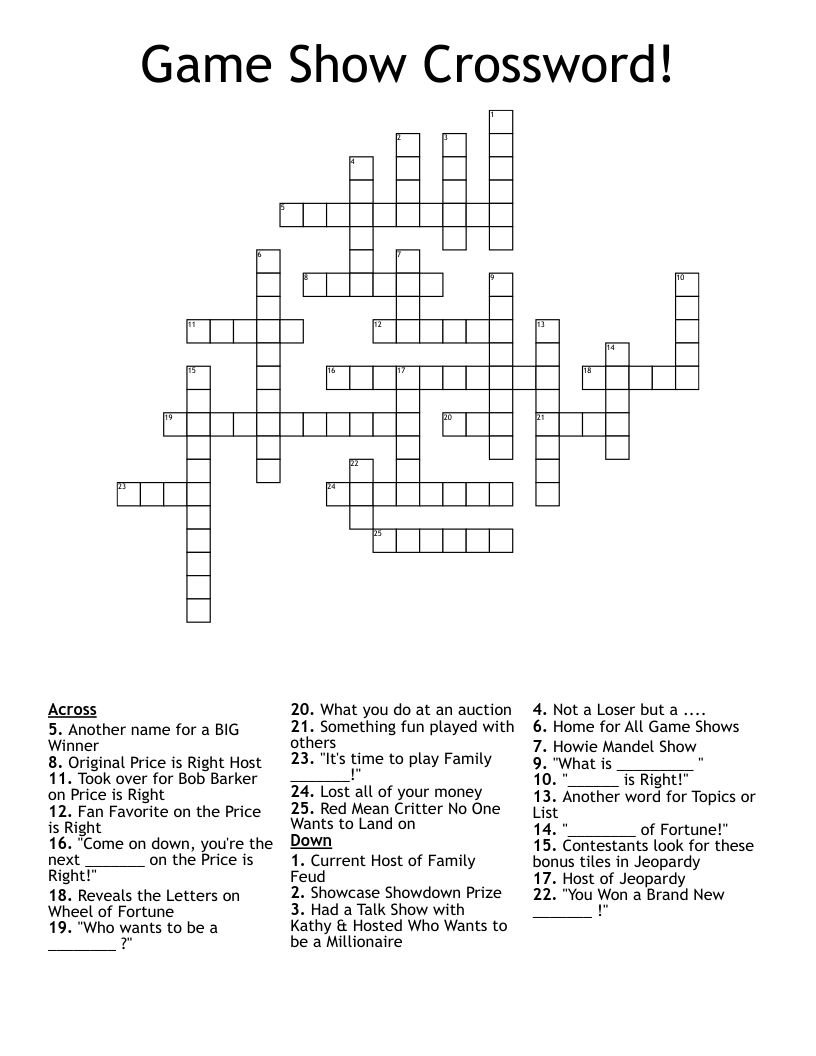 Game Show Crossword!