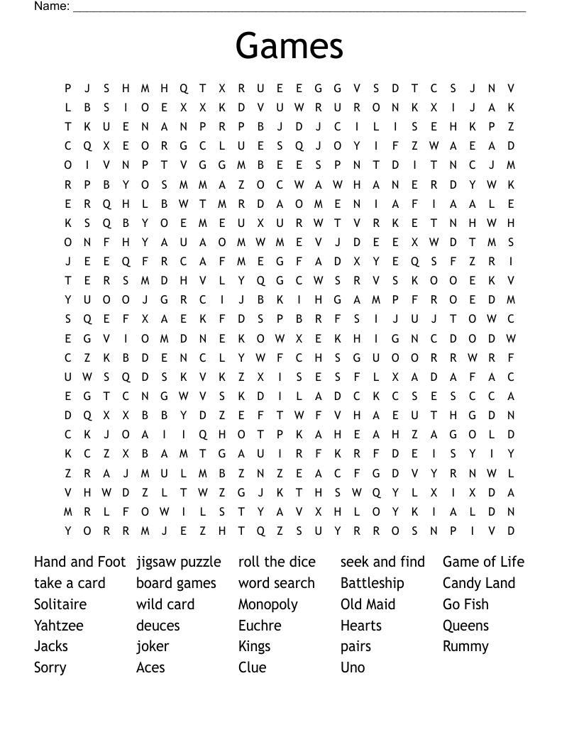 Games Word Search