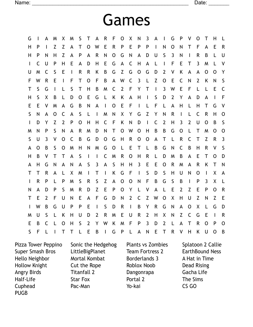 Games Word Search