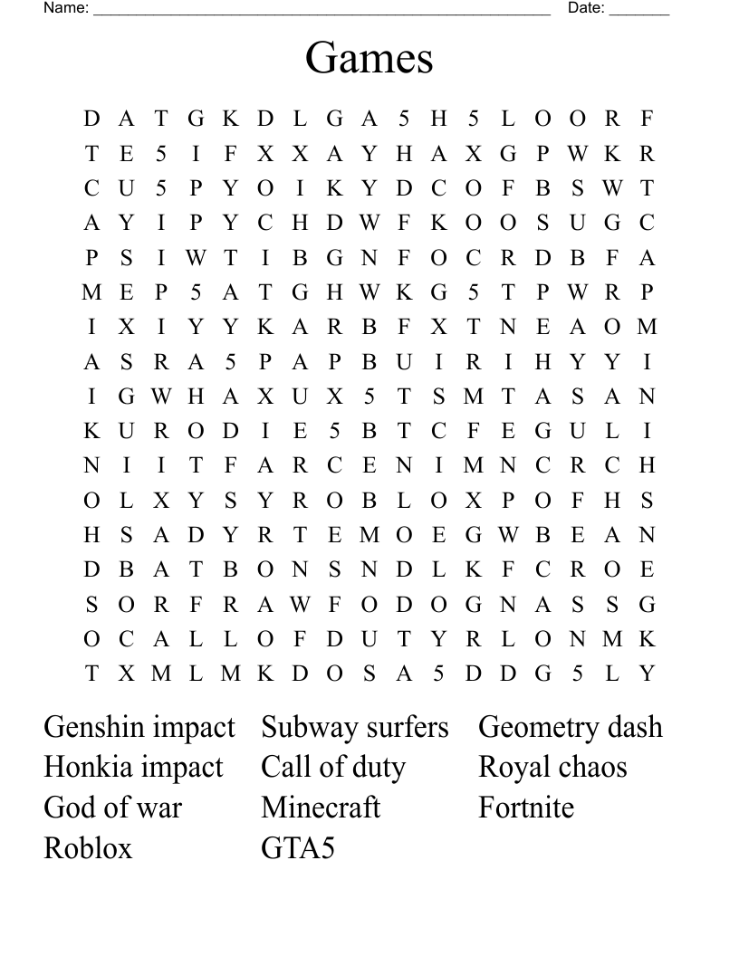 Games Word Search