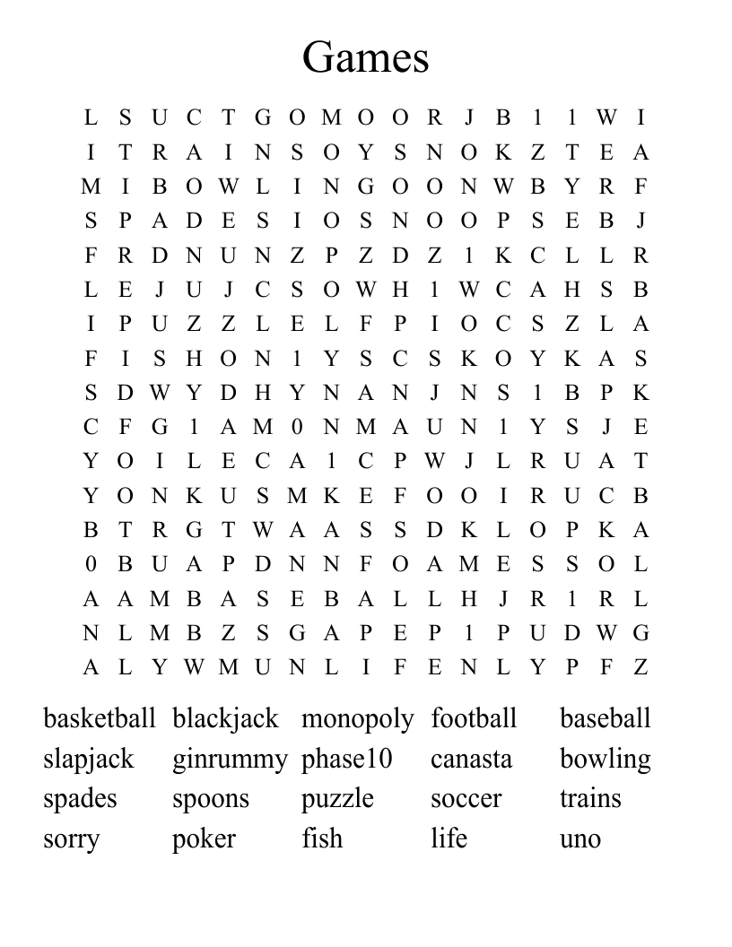 Games Word Search