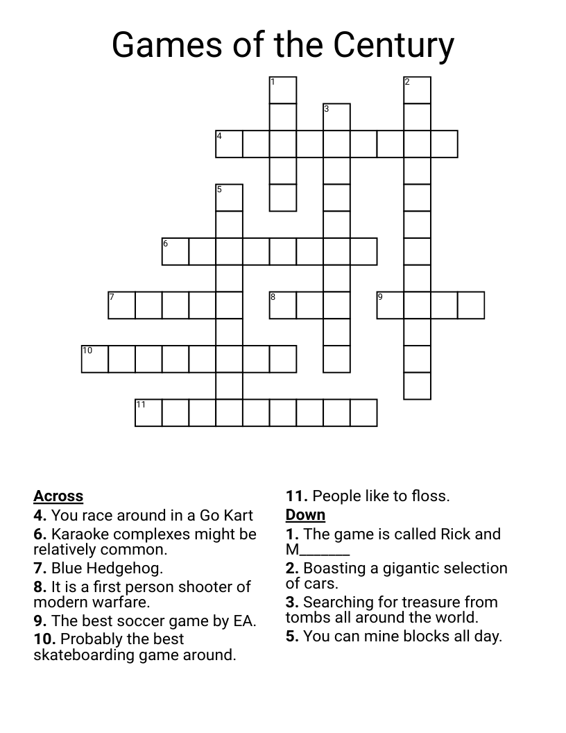 Games of the Century  Crossword