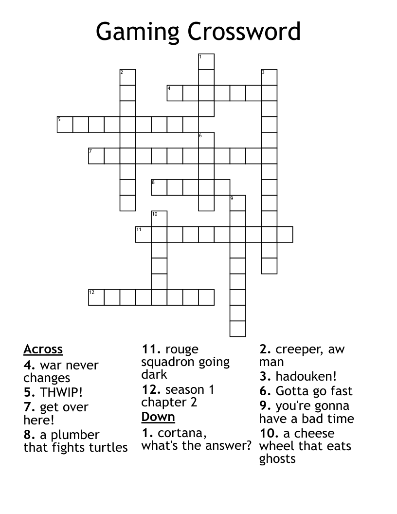 Gaming Crossword