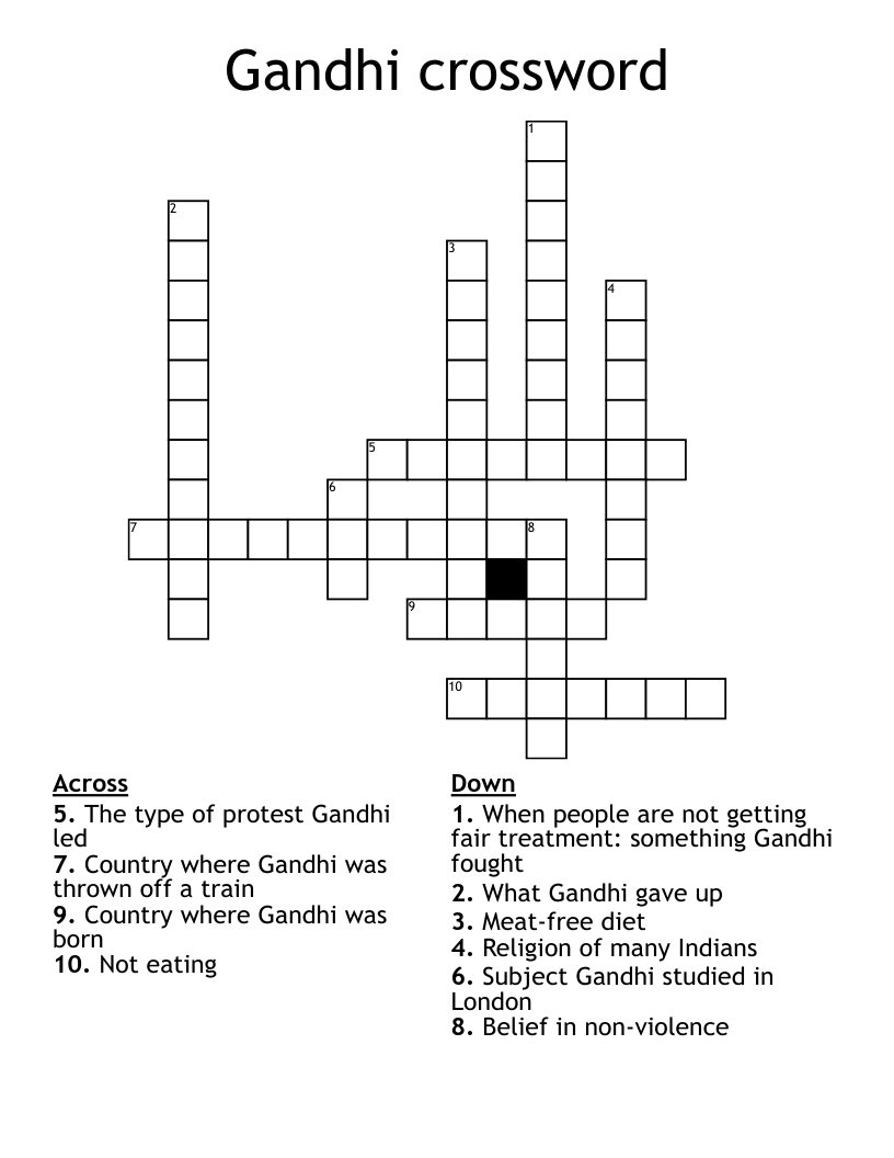 Gandhi crossword