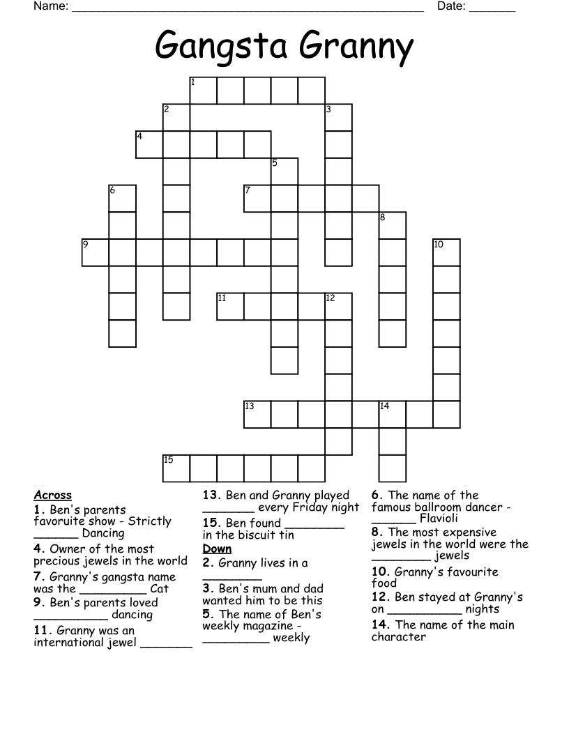 Gangsta Granny Crossword