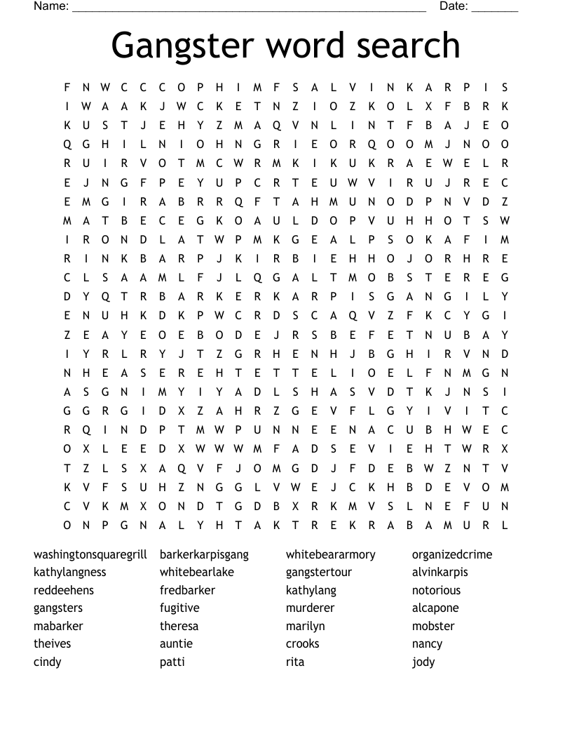 Gangster word search