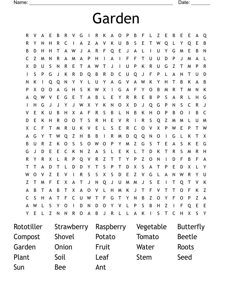 Garden Word Search