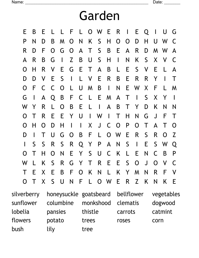 Garden Word Search