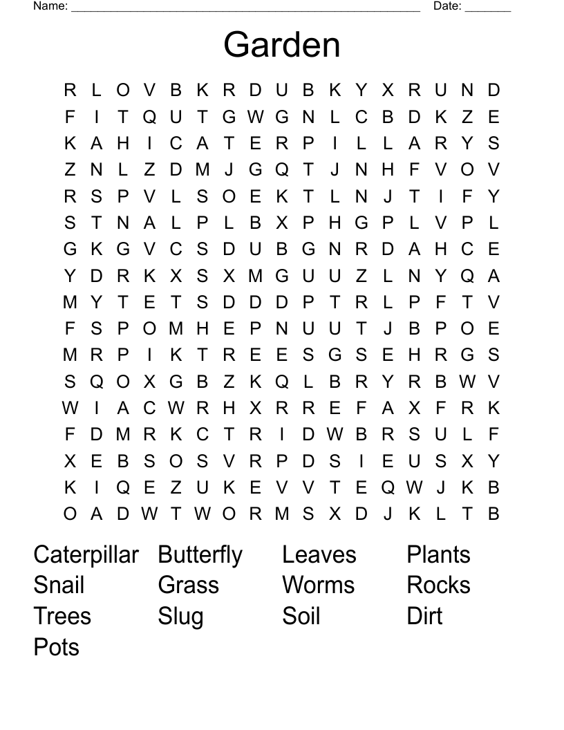 Garden Word Search