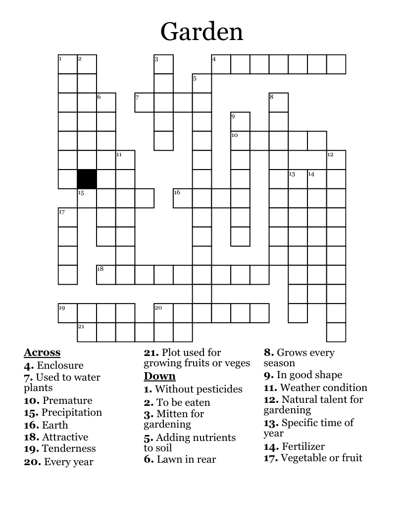 Garden Crossword