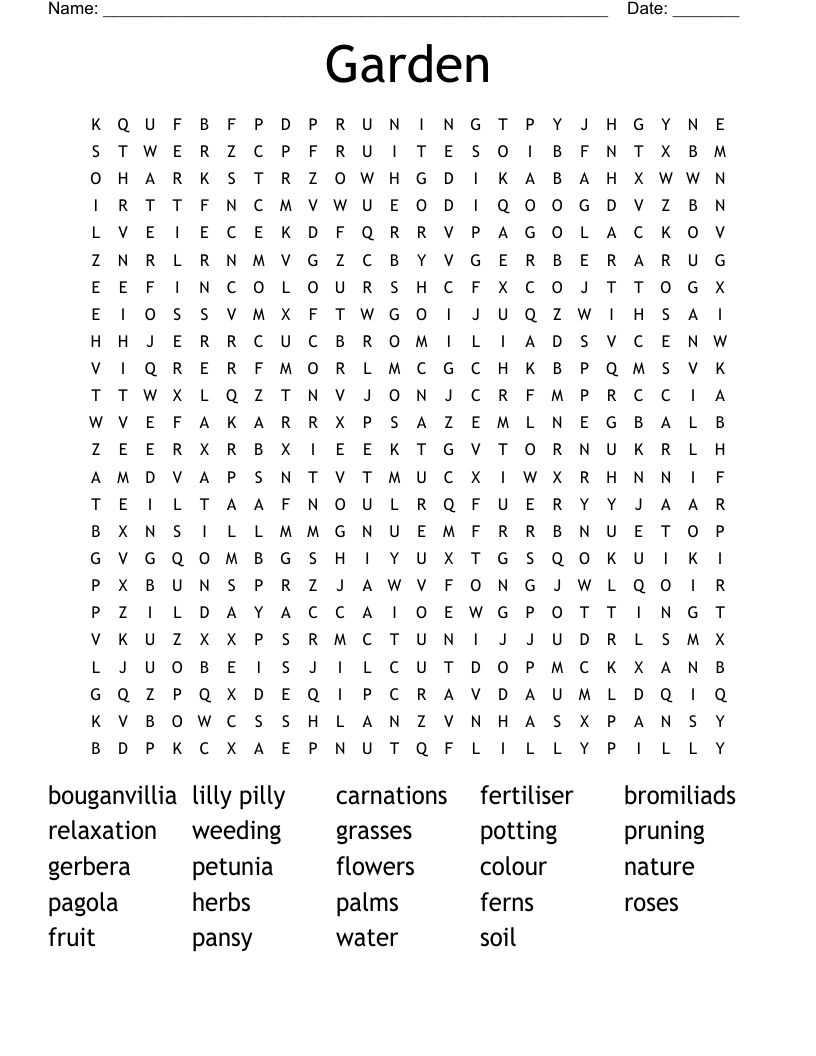Garden Word Search