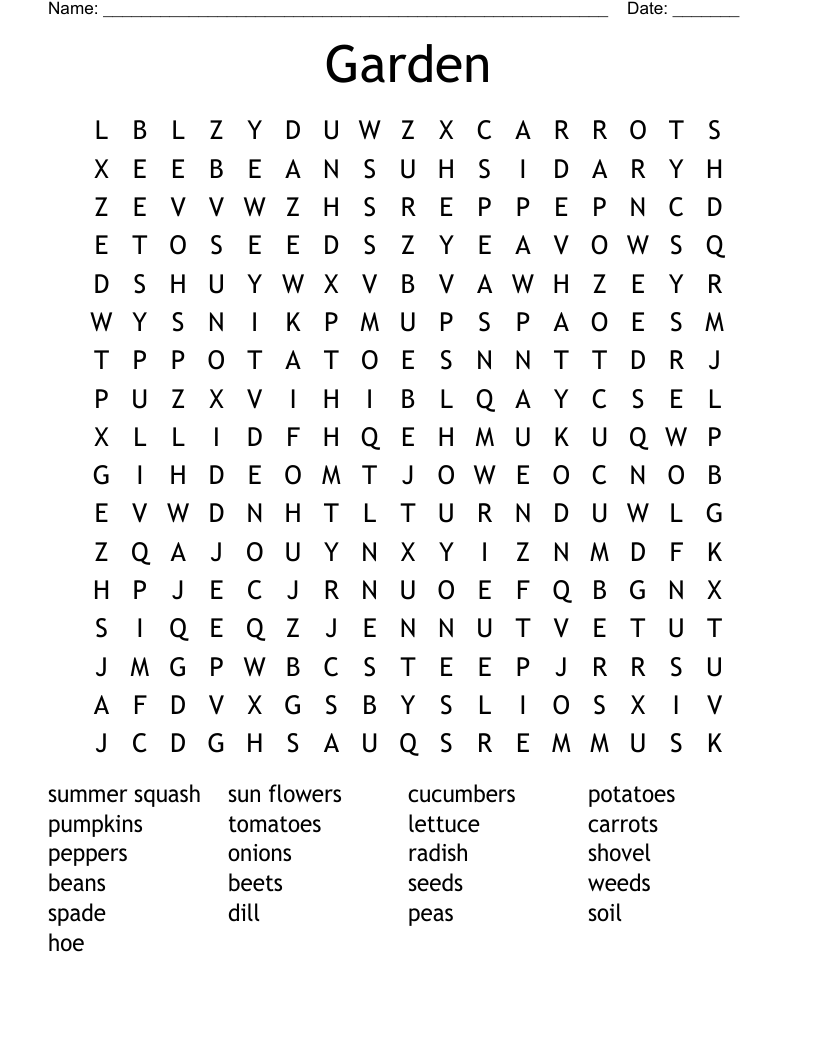 Garden Word Search