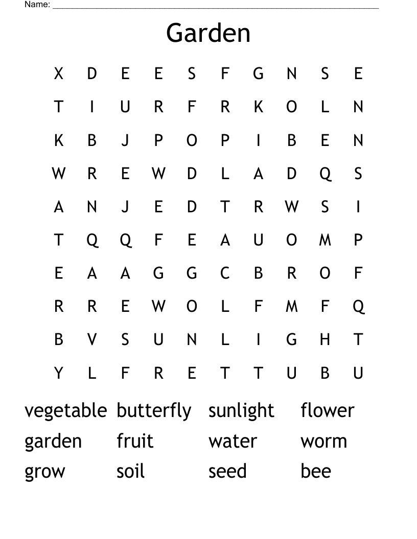 Garden Word Search