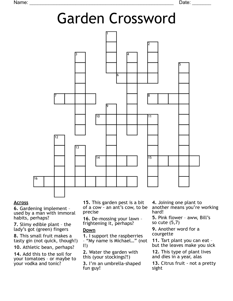 Garden Crossword