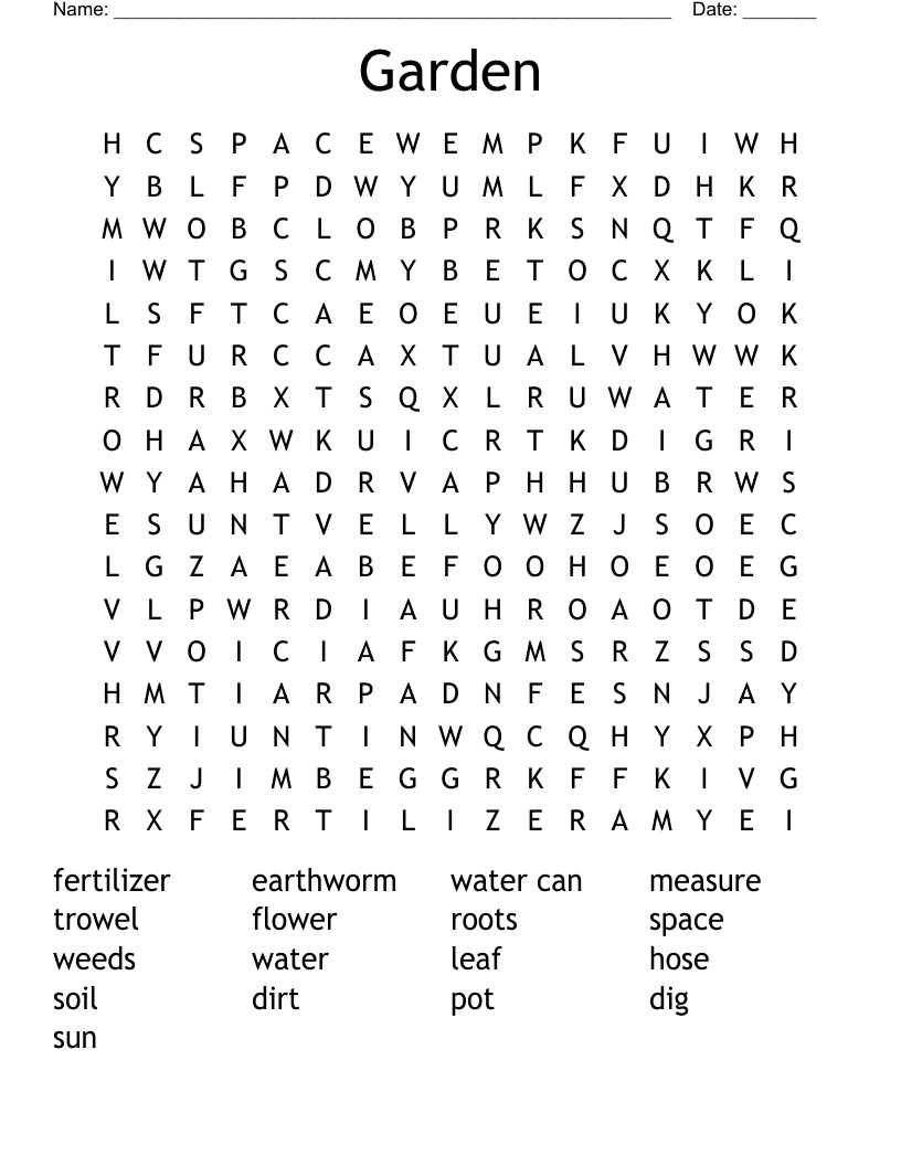 Garden  Word Search